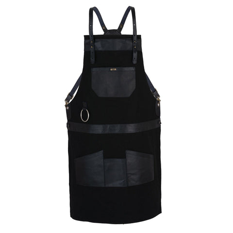 Real Leather Multi-Pocket Apron Butcher Apron - BBQ Apron - Cooking Apron -
