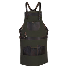 Load image into Gallery viewer, Real Leather Multi-Pocket Apron Butcher Apron - BBQ Apron - Cooking Apron -