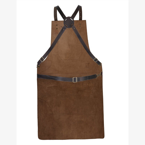 Real Leather Multi-Pocket Apron Butcher Apron - BBQ Apron - Cooking Apron -