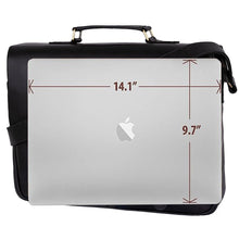 Load image into Gallery viewer, Rustic Distressed Black Leather Laptop Messenger Bag for Men &amp; Women -