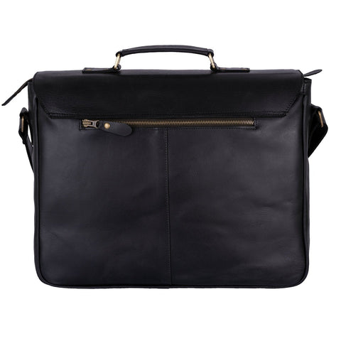 Rustic Distressed Brown Leather Laptop Messenger Bag for Men & Women -