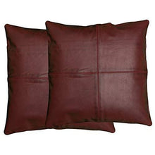 Load image into Gallery viewer, 2X Vintage Brown Leather Sofa Cushion Covers Home Decor