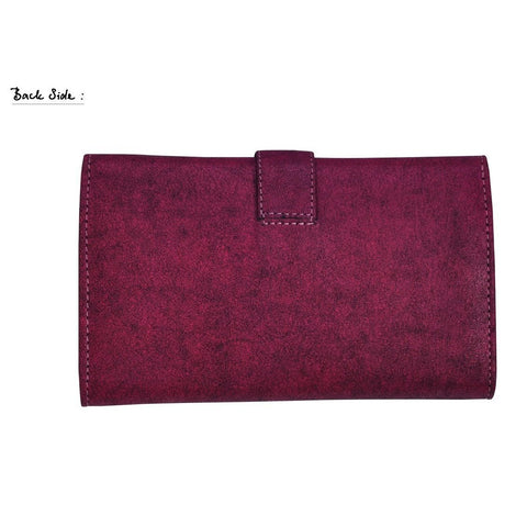 Womens Cutting Edge Pink Leather Textured Purse -