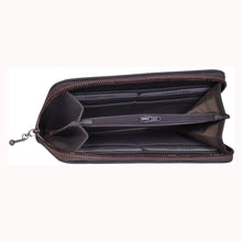 Load image into Gallery viewer, Womens Natural Dark Grey Leather Purse -