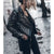Womens Silver Full Studded Black Designer Leather Biker Jacket